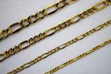 Usado, Colar de corrente de elos Figaro ouro amarelo 10k 2mm-5.5mm 16" - 30" oco comprar usado  Enviando para Brazil