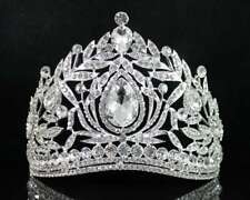 FANTÁSTICA COROA DE TIARA AUSTRÍACA DE CRISTAL STRASS COM PENTE DE CABELO FORMATURA T1855 PRATA comprar usado  Enviando para Brazil