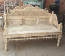 Sofá/banco de madeira esculpido à mão | Cama de dia indiana vintage | Decorativa indiana comprar usado  Enviando para Brazil