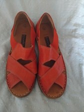 Red leather sandals for sale  PRESTON