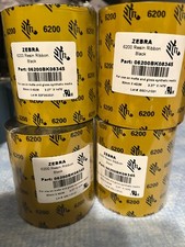 Fita de resina preta 4 rolos Zebra 6200 número da peça 06200BK08345 comprar usado  Enviando para Brazil