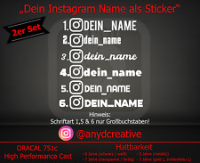 2er Set Instagram Name Aufkleber Sticker ca. 29mm Höhe - Sonderwünsche möglich! comprar usado  Enviando para Brazil