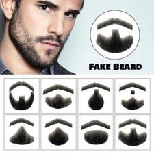 Barba falsa 100% cabelo humano rosto barba e bigode para adultos maquiagem masculina filme Reino Unido comprar usado  Enviando para Brazil