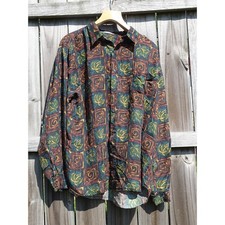 Usado, Camisa vintage Perry Ellis 100% seda design arte GG retrô anos 90 abstrata manga longa  comprar usado  Enviando para Brazil