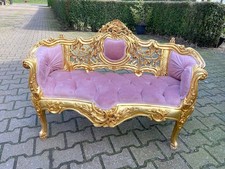Sofá - Conjunto antigo francês Louis XVI em veludo blush com moldura de faia dourada comprar usado Sofá - Conjunto antigo francês Louis XVI em veludo blush com moldura de faia dourada comprar usado  Enviando para Brazil