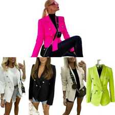 Botão De Ouro Feminino forrado Blazer Militar formal jaquetas Escritório abotoamento duplo comprar usado  Enviando para Brazil