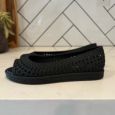 MELISSA JASON WU CAMILLA TECIDO PRETO GELÉIA BIQUEIRA ABERTA SAPATOS BAIXOS VERÃO TAMANHO 7 comprar usado  Enviando para Brazil