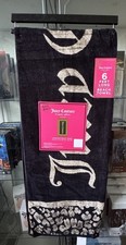 Toalha de praia de luxo Juicy Couture preta e dourada estampa de leopardo enviada em satchel comprar usado  Enviando para Brazil