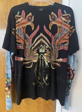 Camiseta masculina manga dupla Christian Audigier Bird Skull tamanho L Ed Hardy Y2K comprar usado  Enviando para Brazil