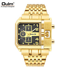 Oulm Big Dial relógio de pulso masculino data quartzo pulseira de aço inoxidável mostrador decorativo presente, usado comprar usado  Enviando para Brazil