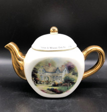 Bule de porcelana vintage Thomas Kinkade, Home Is Where The Heart Is ll comprar usado  Enviando para Brazil
