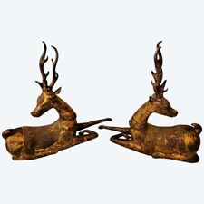 Paire cerfs sculptés d'occasion  Mer