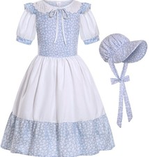 Vestido e chapéu cosplay fantasia de Halloween menina pioneira/colonial (9 a 10 anos) comprar usado  Enviando para Brazil