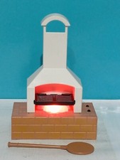 PLAYMOBIL HORNO LEÑA PIZZERO PIZZERÍA LUZ Y PILAS REF 70336 parrilla cocina segunda mano  Embacar hacia Mexico