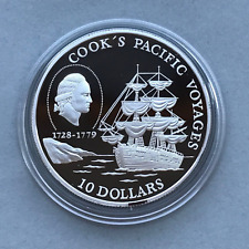 NIUE Prata 10 Dólares 1992 COOK"S PACIFIC VOYAGES ENVIO Prova, usado comprar usado  Enviando para Brazil