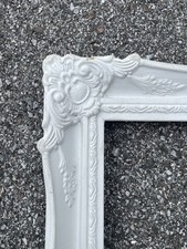 Usado, Quadro de lona vintage ornamentado francês branco madeira 13x16 SHABBY CHIC COUNTRY comprar usado  Enviando para Brazil