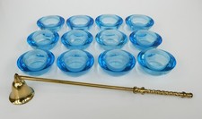 Blue glass tealight for sale  BROMSGROVE