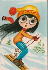 Cartolina illustrata sciatrice usato  Ticengo