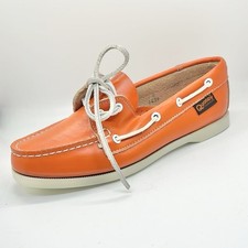 Mocassins de couro vintage laranja quoddy sapatos baixos canoa barco tamanho 8, usado comprar usado  Enviando para Brazil