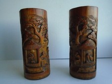 Pair carved bamboo for sale  CARMARTHEN