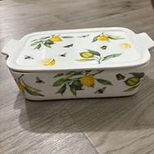 Caçarola Grace Pantry limões, abelhas, borboletas forno de porcelana segura prato com tampa, usado comprar usado  Enviando para Brazil