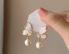 Butterfly earrings pearl for sale  Sulphur Springs