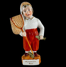 Estatueta antiga alemã menino neve bebê lembrança Exeter bolha borbulhante 6" peixe 1910 comprar usado  Enviando para Brazil