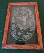 Etched glass picture for sale  Iron River