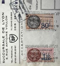 TIMBRE FISCAL LETTRE CHANGE SOCIÉTÉ PÉTROLE 1936 LYON BRITISH PETROLEUM DOCUMENT comprar usado  Enviando para Brazil