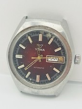 Vintage Yema Relógio Automático 17 Joias Mostrador Vermelho 32,9mm França - Funciona Brevemente, usado comprar usado  Enviando para Brazil