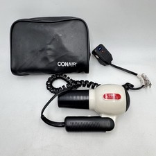 Soprador secador de cabelo Conair Euro Style 1600 dobrável viagem preto e branco com bolsa vintage, usado comprar usado  Enviando para Brazil