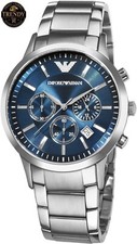 Luxo Emporio Armani AR2448 relógio masculino com cronógrafo e mostrador azul comprar usado  Enviando para Brazil