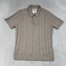 Usado, Camisa polo masculina texturizada Hollister malha grande crochê bege aveia comprar usado  Enviando para Brazil