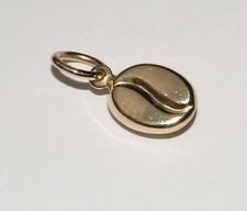 gold coffee bean pendant for sale  LONDON