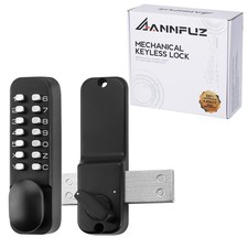 ANNFUZ Fechadura de Porta Mecânica Sem Chave com Alça Teclado Conjunto de Alavanca da Porta Frontal, Preto comprar usado  Enviando para Brazil