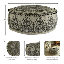 Embroidered round pouf for sale  Elkhorn