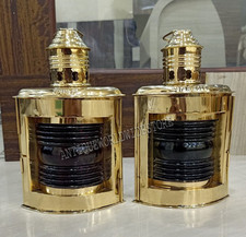 Lanterna nave nautica set di 2 porta in ottone e tavola stella antica... comprar usado  Enviando para Brazil