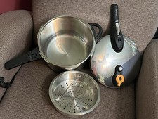 Usado, Panela de pressão T-FAL 6,3 qt 6L 18-10 aço inoxidável P25107 gás de indução pré-própria comprar usado  Enviando para Brazil