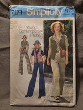 Usado, Simplicity Cut Pattern #7171 Vintage Misses Colete Macacão Bolsa Tamanho 6 & 8 comprar usado  Enviando para Brazil