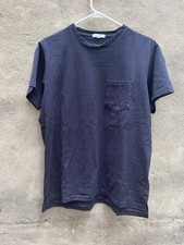 Camiseta masculina Engineered Garments gola redonda cruzada bolso algodão azul marinho M comprar usado  Enviando para Brazil