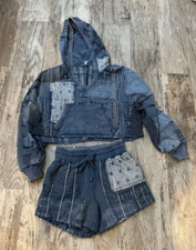 Moletom com capuz Free People tamanho XS NWoT Wander Away crop patchwork usado shorts comprar usado  Enviando para Brazil