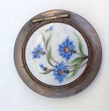 Linda caixa de pílulas vintage Rússia 1950 porcelana esmalte compacto potência redonda puff comprar usado  Enviando para Brazil