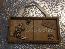 Holzschild spruch toilettes gebraucht kaufen  Keltern