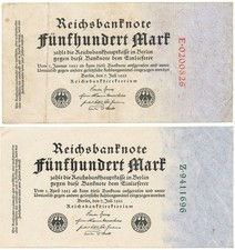 Reichsbanknoten 500 mark gebraucht kaufen  Dresden