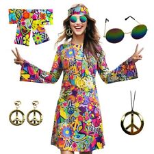 Usado, Conjunto de 5 peças acessórios fantasia hippie feminina anos 60 anos 70 vestido discoteca hippie Halloween comprar usado  Enviando para Brazil