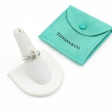 Anel feminino Tiffany & Co prata esterlina envoltório quadrado T tamanho 7,25 #S2721-2 comprar usado  Enviando para Brazil