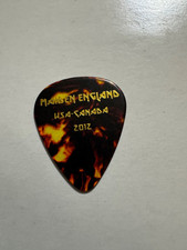 Usado, PICARETA DE GUITARRA IRON MAIDEN GOLD ON SHELL MAIDEN ENGLAND JANICK GERS 2012 TOUR  comprar usado  Enviando para Brazil