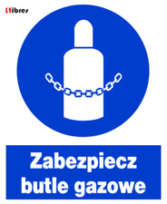 ZNO-38 ZNAK BHP NAKAZU Zabezpiecz butel gazowe LIBRES POLSKA SP , używany na sprzedaż  PL