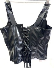 Black leather corset for sale  SMETHWICK