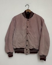 Jaqueta masculina reversível vintage década de 1940 desgastada desbotada Varsity ponto corrente M/G comprar usado  Enviando para Brazil
